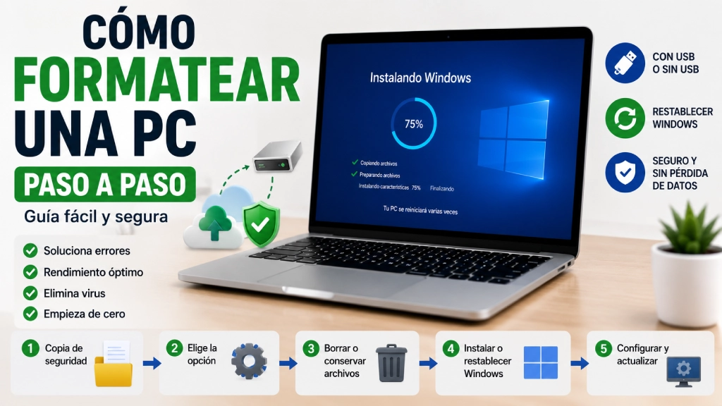 Cómo formatear una PC paso a paso: guía fácil y segura