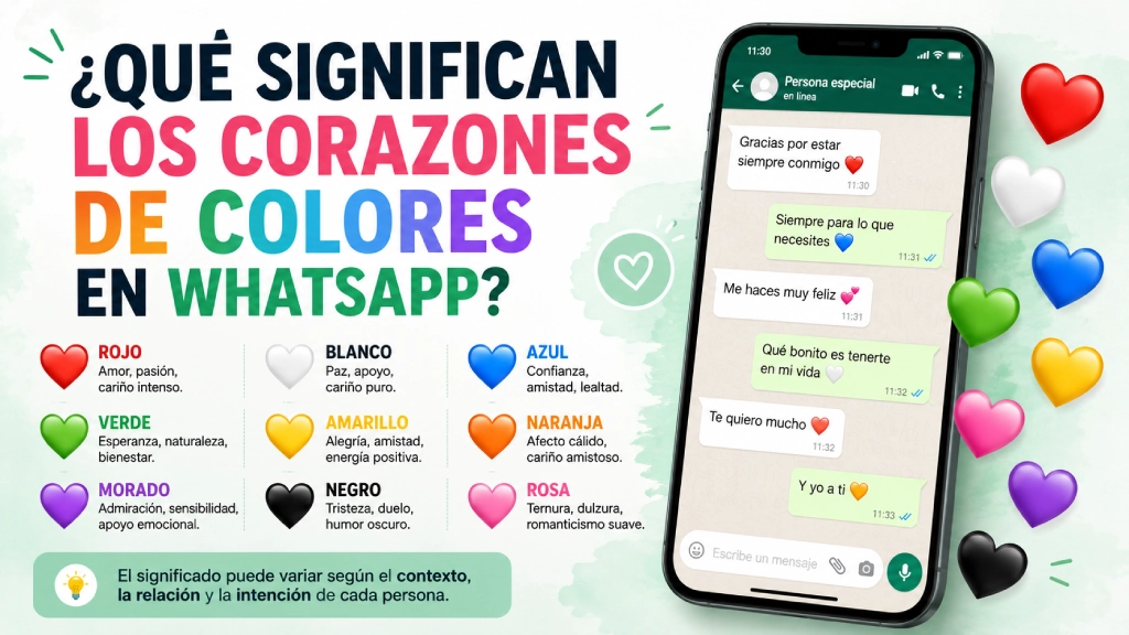 Qué significan los corazones de colores en WhatsApp