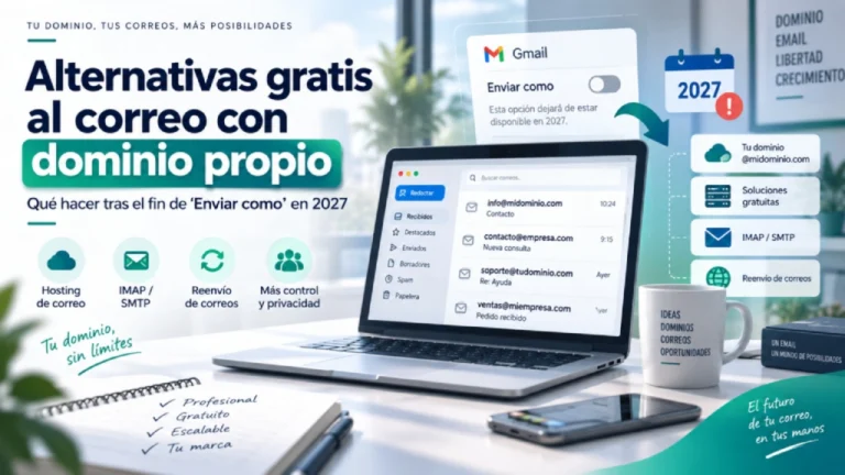 Alternativas gratis a Gmail para usar correo con dominio propio desde 2027